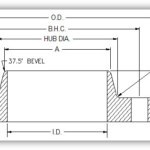 Flat-Face Weld Neck Flange Reference Drawing