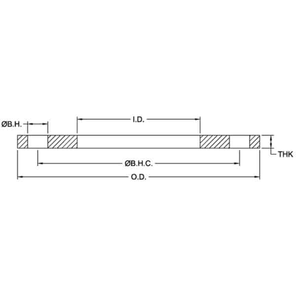 Round Exhaust Steel Flange Reference Drawing