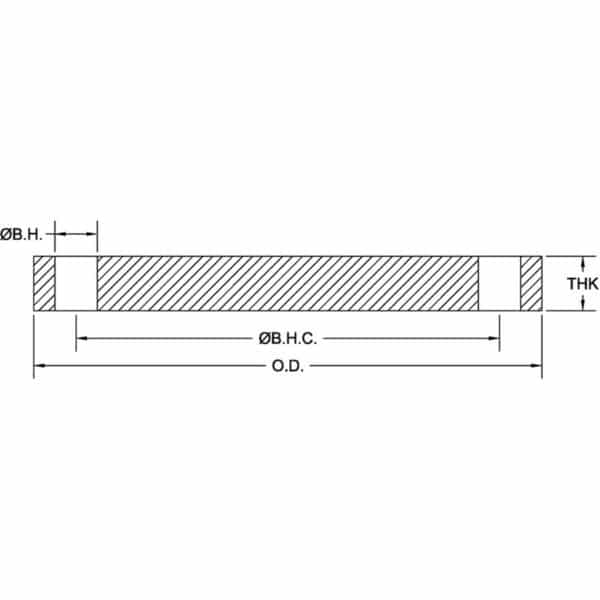 AWWA Class B Steel Blind Flange Reference Drawing