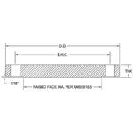 Class 300 Forged Stainless Steel Raised Face Blind Flange Reference Drawing
