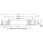 Class 300 Forged Steel Raised Face Slip-On Flange Reference Drawing