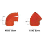 KLAMPz K11 45-Degree Grooved Elbow Pipe Fitting Reference Drawing