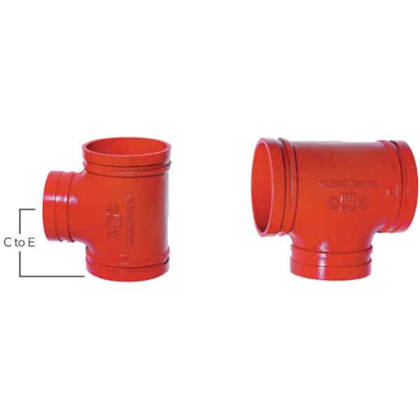 KLAMPz K20 Grooved Tee Pipe Fittings Reference Drawing