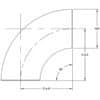 Long Radius 304L Stainless Steel 90-Degree Elbow Reference Drawing