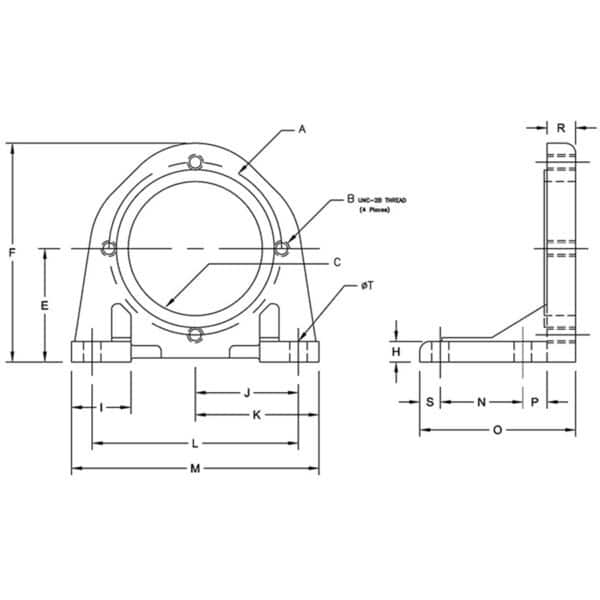 Hydraulic Motor Pump Bracket Reference Drawing