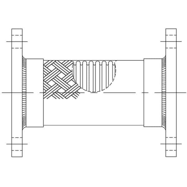 Stainless Steel Braided Flange X Flange Pump Connector Drawing