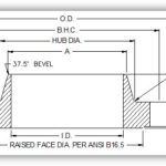 Raised-Face Weld Neck Flange Reference Drawing