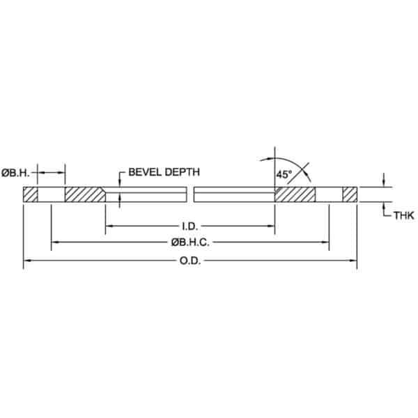 Stainless Steel Split Retaining Rings Reference Drawing