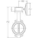 Wafer Style Butterfly Valves with Gear Operator Reference Drawing