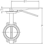 Wafer Style Butterfly Valves with Lever Operator Reference Drawing