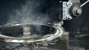 custom flange on lathe