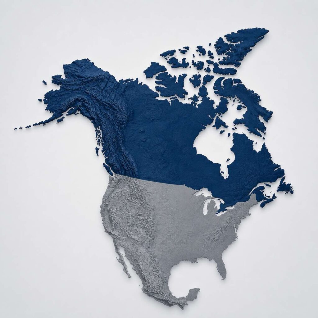 US and Canada map